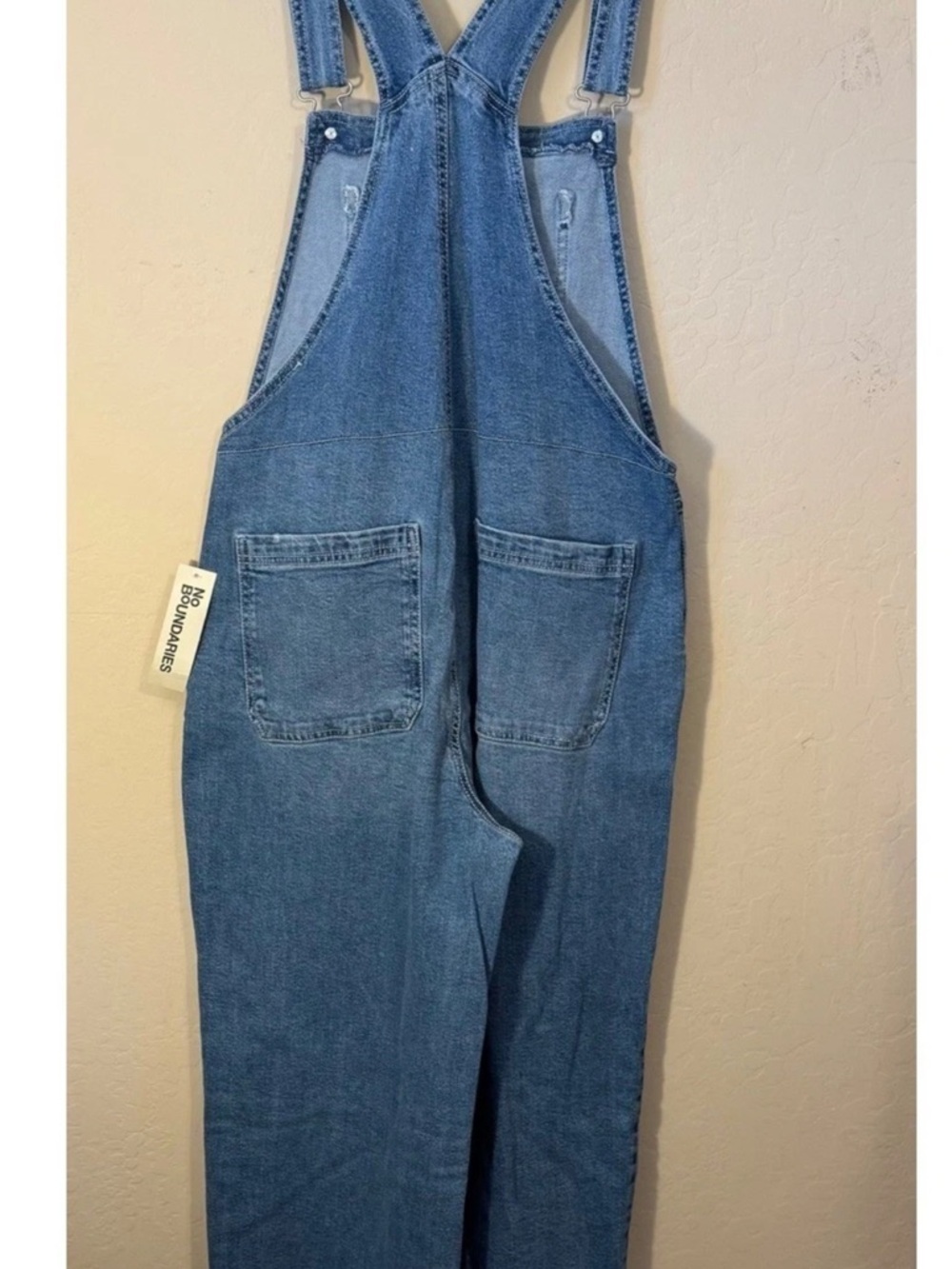 No Boundaries Light Blue Denim Women's Overalls - Picture 2 of 5
